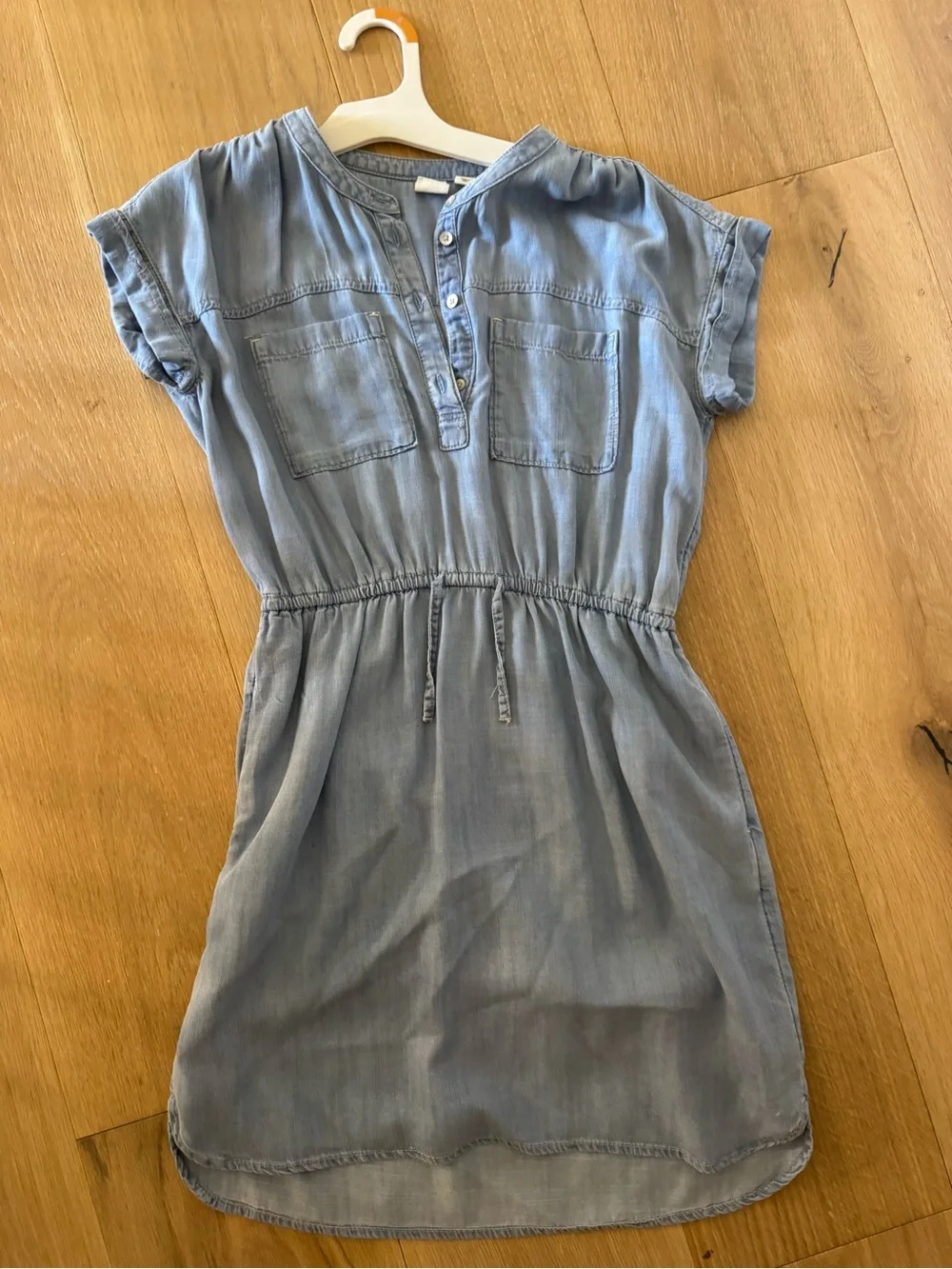 Gap Kids Blue Girls' Chambray Dress with Drawstring Waist